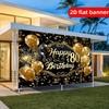 Party background 2D flat banner, 1 piece of 80th anniversary happy theme, hot stamping text, balloon fireworks pattern