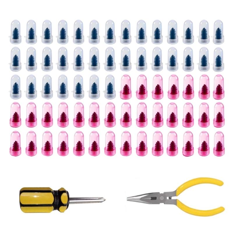 

70Pcs Heavy Duty Tire Patches Nails With Screwdriver Plier For Quick Roadside Car Motorcycle Repair Vacuum Tire Repair Kit 1