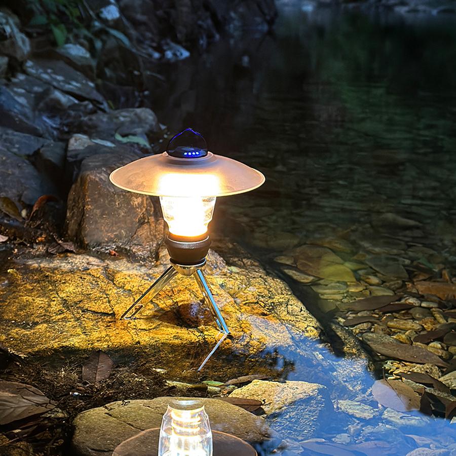 Outdoor Camping Lamp Rechargeable Portable Detachable Tripod LED Camping Tent Light for Outdoor Backpacking Hiking Fishing
