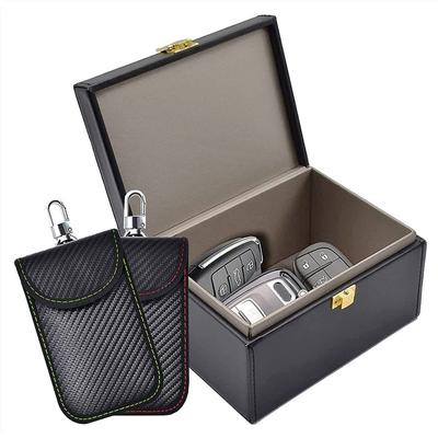 Faraday-Box mit 2er-Pack Faraday-Tasche, Schlüsselanhänger-Schutz, Schutz für schlüsselloses Auto-Schlüssel-Safe, Diebstahlschutz-Signalblockierkäfig für Autoschlüssel