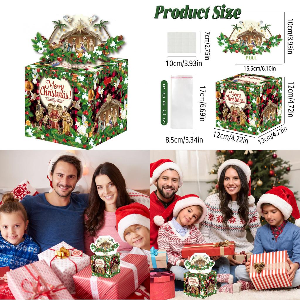 Jesus Christmas Theme Gift Box With Decorative Atmosphere For Holiday Celebrations