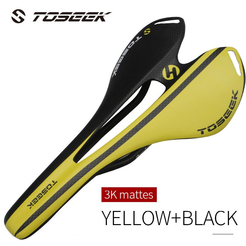 TOSEEK Carbon Sattel 7x9mm Streben Rennrad Mountainbike Sitz Atmungsaktiv Ultraleicht Professionelle Rennrad Ausrüstung