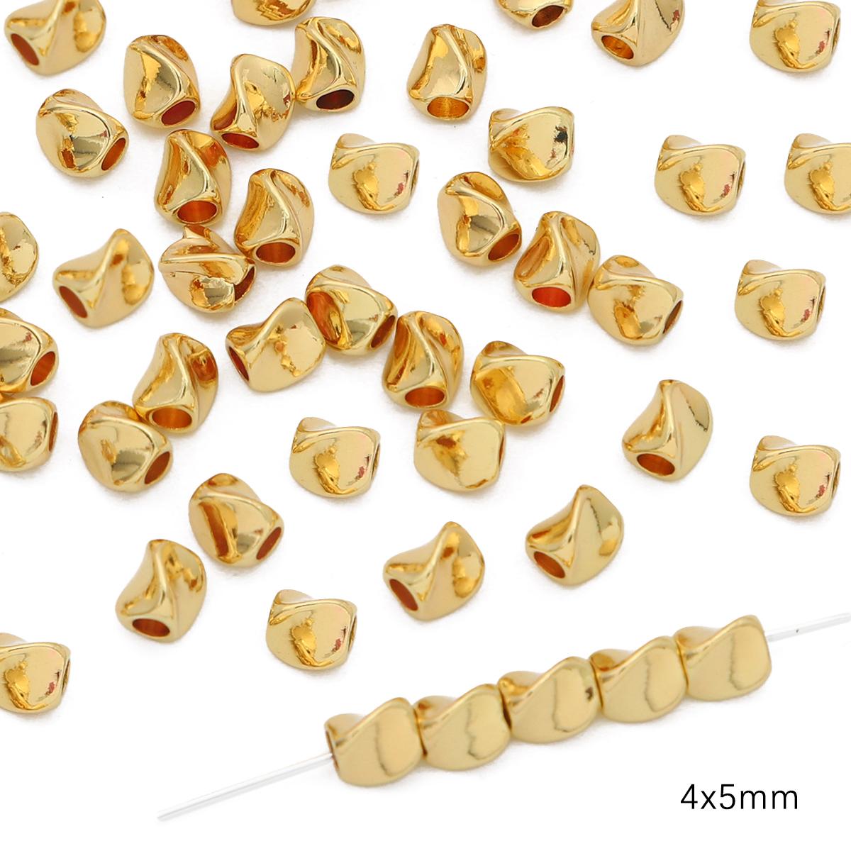 

10 шт. медные бусины-разделители, подвески для изготовления ожерелья, браслета, ювелирных изделий своими руками 4x5mm золотой