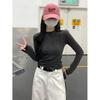 Women's Thermal Fleece Zipper Long-Sleeve T-Shirt with Half-High Collar - Autumn/Winter Warm Base Layer Top
