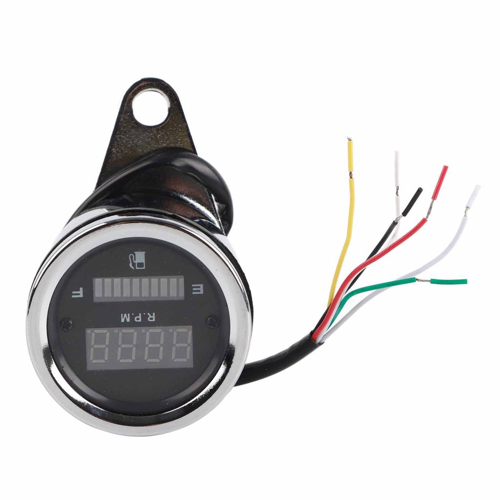Motorcycle Digital Tachometer Tacho Speedometer Gauge 2 Airguide Cylinder Modified Instrument