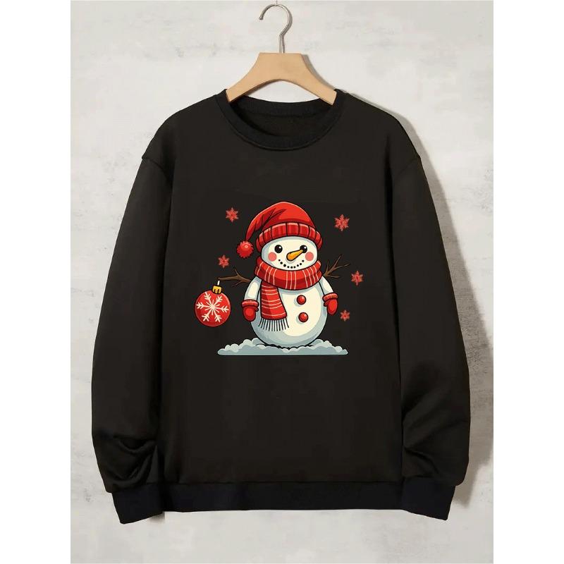 Christmas Sweatshirt For Men With Print Design, Round Neck, Comfortable Breathable, Suitable For Daily Wear, Travel, Street, Home, Jogging.