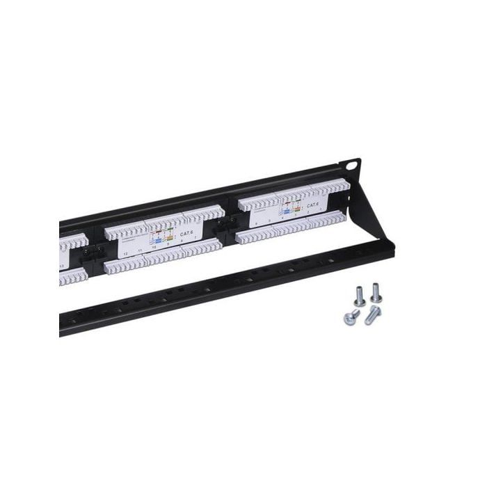 Panel de Parcheo - Aisens A141-0509 - 24 Puertos - CAT.6 - Intérieur - Noir