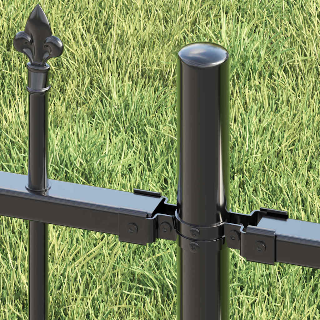 Garden Fence Woerden Gray 240 x 140 cm Powder Coated Steel