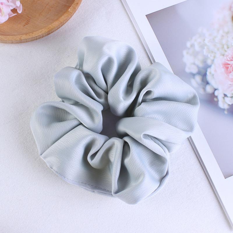Elegant French Satin Floral Hair Tie - Women s Large Intestine Elastic Band Hair Accessory