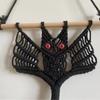 Festive Handmade Bat Tapestry Woven Bat Pattern Handwoven Decor Halloween Wall Hanging Halloween Party
