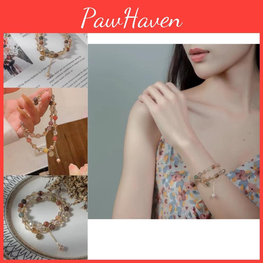 Artistic Layer Double Pearl Bracelet Elegant Handmade Jewelry For Spring 2024