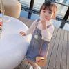 Girls Spring and Autumn Suspender Skirt Western Style Korean Children's Dress Middle and Small Children's Casual Denim Suspender Skirt