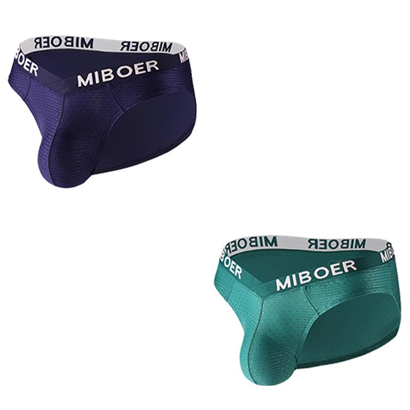 2Pcs/Lot Men's Sexy Low Rise Briefs Solid Color Breathable Big V Waist Briefs U-Pouch Slim Fit Briefs