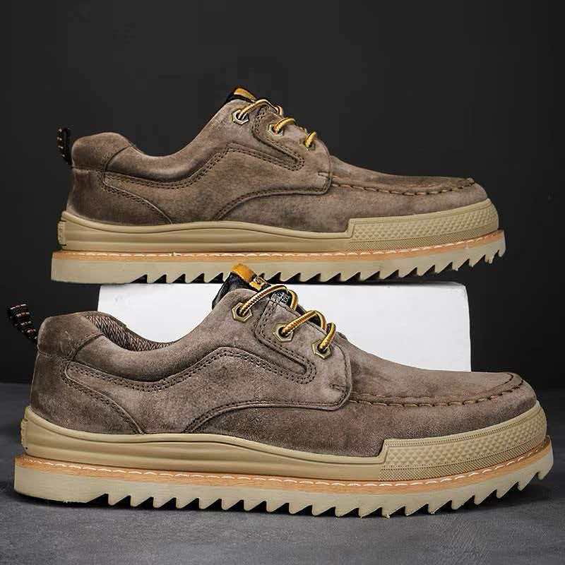 Summer Hot-Selling Cart Workwear Low-Top Casual Leather Shoes Genuine Leather Top Layer Outdoor Men'S Shoes Are Popular