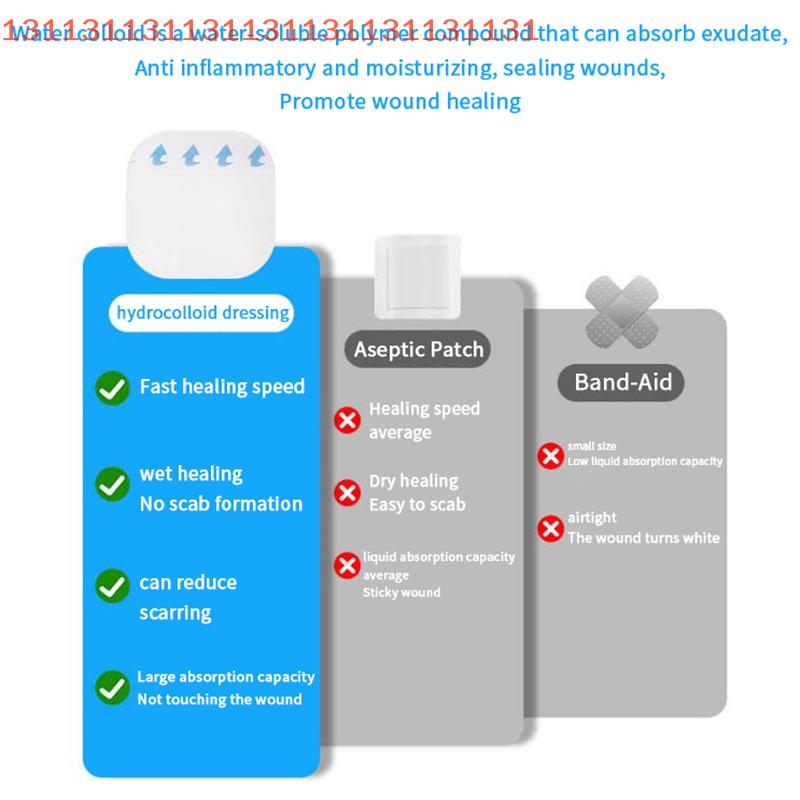 Self-Adhesive Patches, Hydrocolloid Dressing, Invisibility Breathable Wound Plaster Band Aid Adhesive Bandages Skin Tape 1/5 Pcs