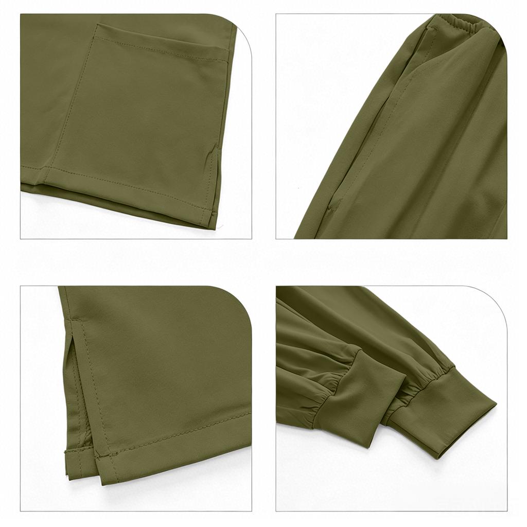 Women's Uniform Scrub Set - Quick-Dry V-Neck Short Sleeve Top with Pockets and Long Pants, Color