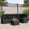 VidaXL Garden Lounge Set 6 Pcs with Cushions Black Wicker 3224109