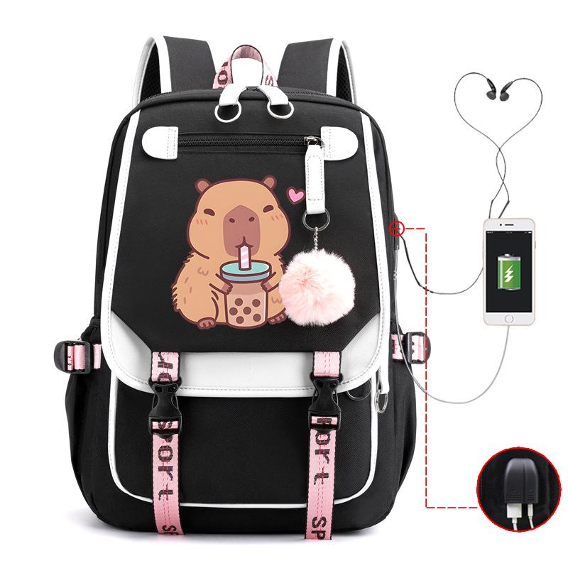 Süßer bedruckter USB-Anschluss Multifunktionaler Freizeit-Reise-Rucksack