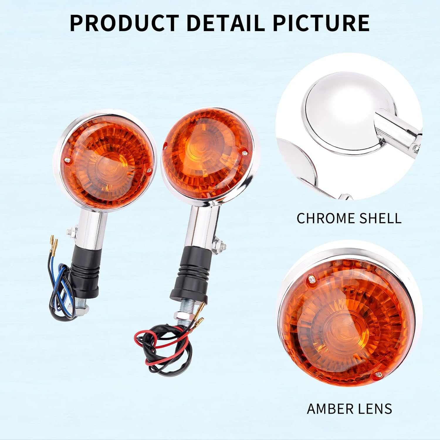 

AHL Turn Signal Indicator Light Compatible with:Yamaha V Star 650 1998-2004/Virago 1000 1984-1985/Virago 1100 1986 1987 1988-1999/Virago 250 1995