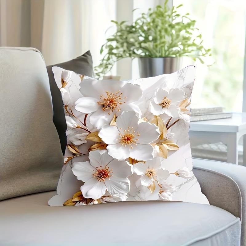 1pc Super Soft Printed Flowers Fresh Throw Pillow CasePrint Cushion Coverhome Decoration1818inch