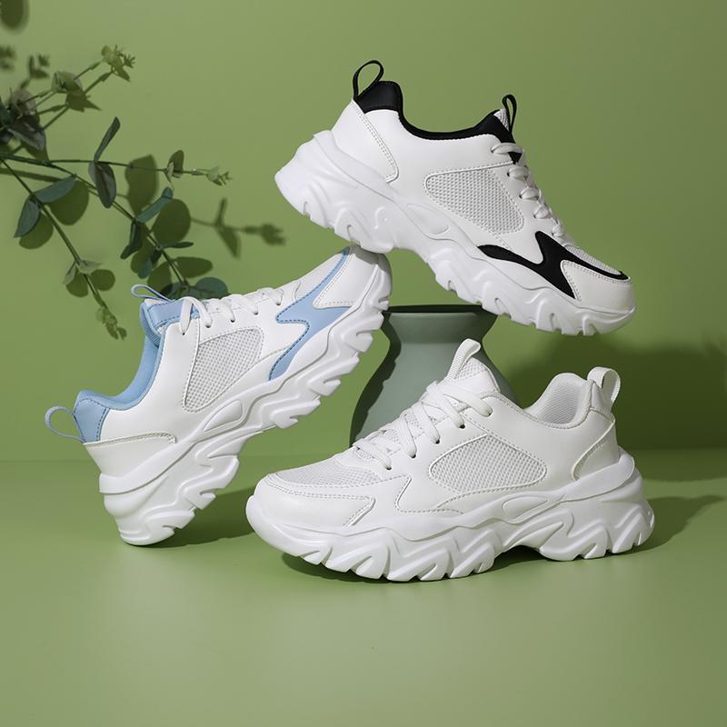 New Womens Casual Shoes Thick Bottom Fashion Sneakers for Women Trendy Breathable Mesh Sports Shoes Tennis Trainers