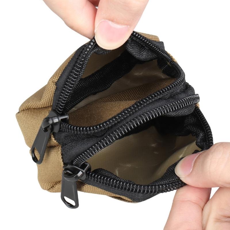 Nylon Tactically Waist Bags Double Pockets Mini Wallets Money Keys Purse Outdoor Small Utility Belt Pouch Wear Resistant