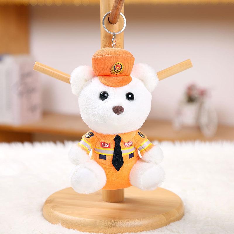 Verkehrspolizei Bär Anhänger Plüschtier Puppe Feuerwehr Polizei Tasche Schlüsselanhänger Puppe Niedlich