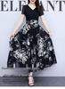 Black Summer Slimming Plus Size Flattering Fairy Dress for Women