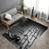 3D Music Notes Rug - Lightweight Non-Slip Washable Mat for Music Studio, Living Room & Bedroom, Soundwave Decor