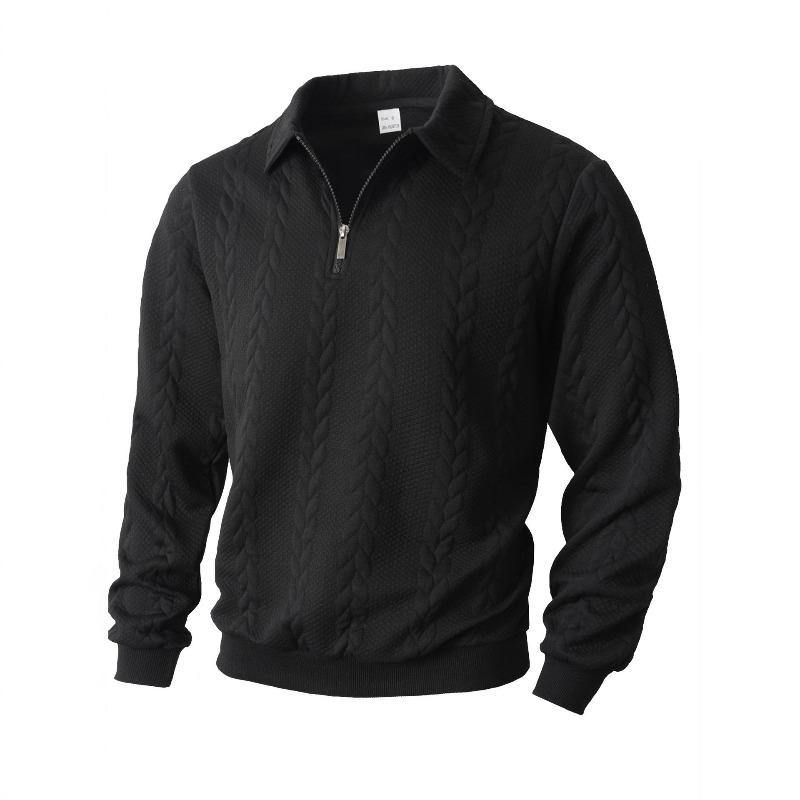 Spring And Autumn Jacket For Young Men, Casual Long-Sleeve Knit Sweater, Men Zip-Up Sweatshirt