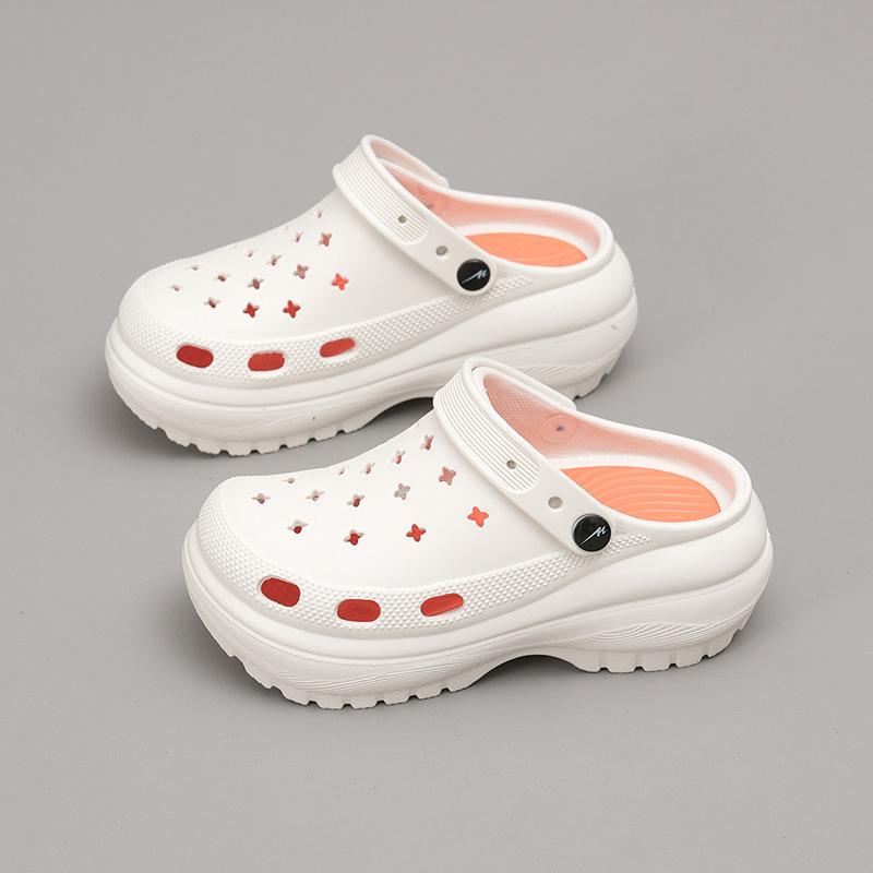 CH Hole Shoes New Heightened Thick-soled Non-slip Summer Outdoor Beach Baotou Drag Home Cool Slippers