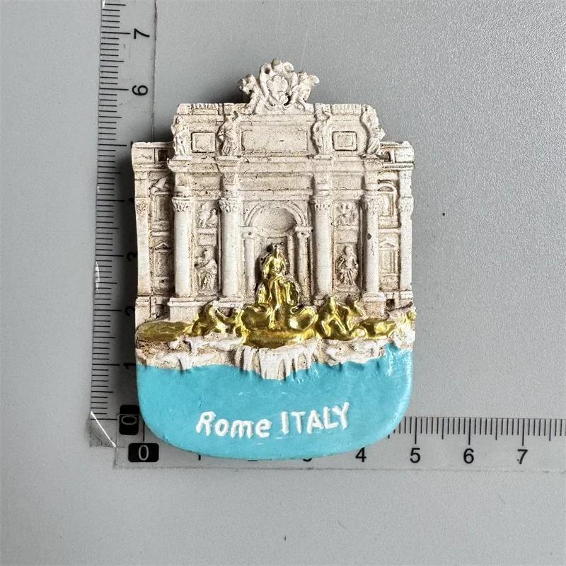 Kühlschrankmagnet mit Wahrzeichen von Rom, Italien, Touristen-Souvenirs, Kolosseum, Wishing Pool, magnetischer Kühlschrankaufkleber, Kunstharz-Kunsthandwerkssammlung
