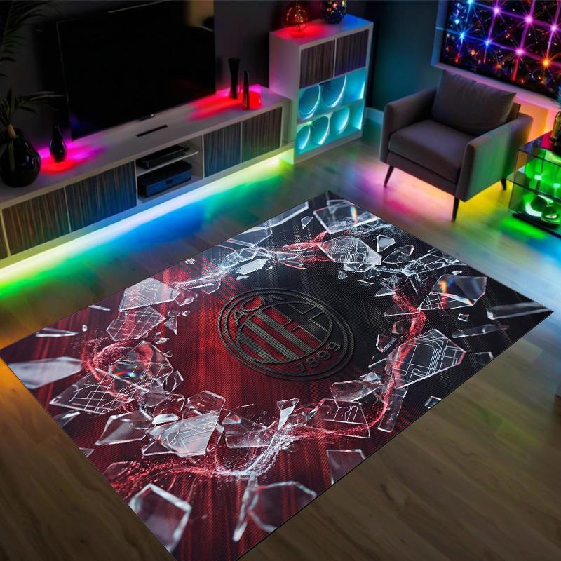 AC Milan Design Crystal Velvet Carpet Cozy Non?Slip Printed Rug For Bedroom Living Room Entrance