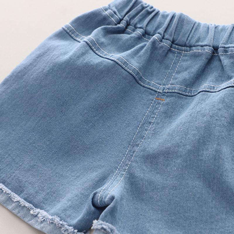 Girls Summer Suit Infants Short Sleeve Tshirt + Denim Shorts 2 Piece Set Fashion Children Clothing for 1-5 Years Old