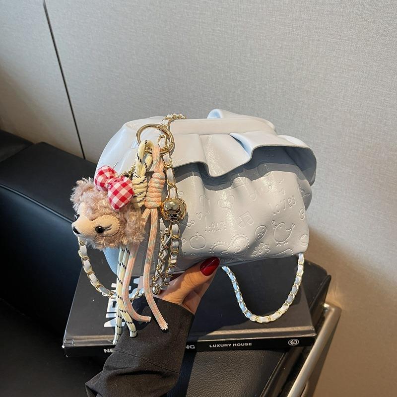 

Популярная цепочка маленькая сумка женская новая премиальная плиссированная сумка-облако универсальная на плечо кроссбоди сумка-ракушка