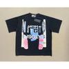 T-shirt Coton Surdimensionné Homme Avec Impression Graphique Satoshi Lavage Vintage Hip Hop Streetwear Manches Courtes