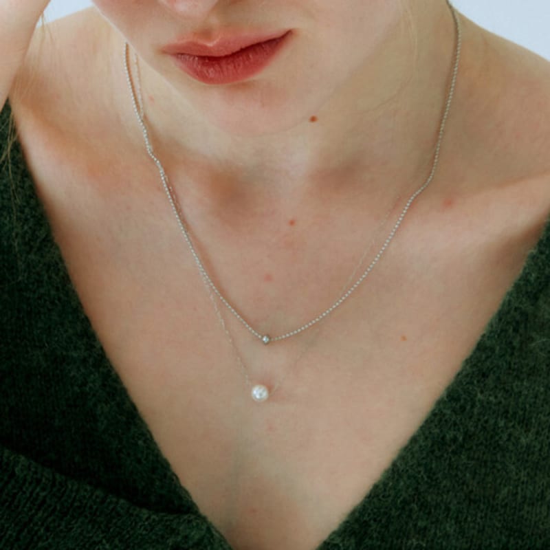Pearlymore Small Pearl Point Surgical Two-line Necklace
