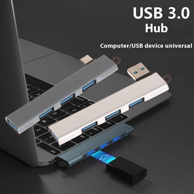 Hot Sale 1 Piece PC Computer Accessories 4Port USB 3.0 Hub High Speed Type C Splitter 5Gbps Multiport HUB 4 USB 3.0 2.0 Ports