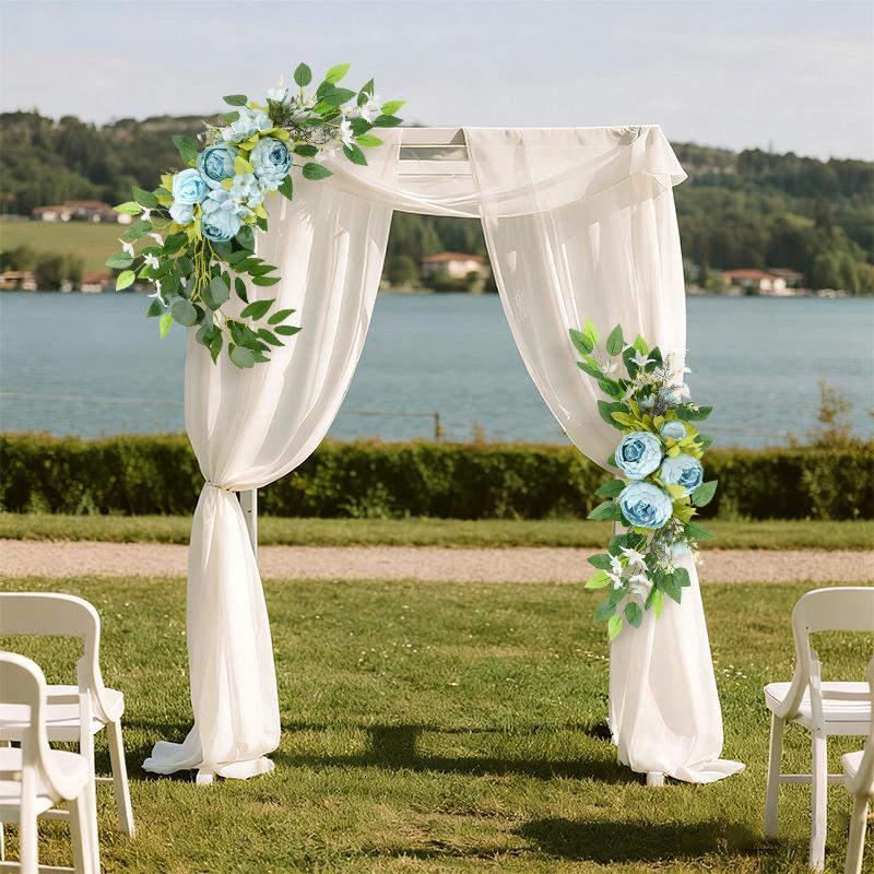 Künstlicher Blumenkranz für Haustür, Hochzeitsbogen, Gartenparty, Tisch-Wanddekoration, Rosentürdekoration, Hängekranz, Wandde