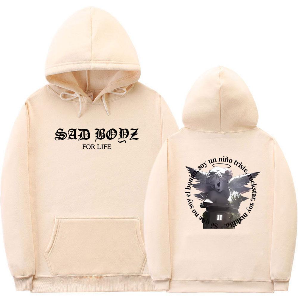 Junior H Sad Boyz 4 Life Graphic Print Hoodie Male Fashion Hip Hop Oversized Pullover Men Women Vintgae Casual Hooded Sweatshirt