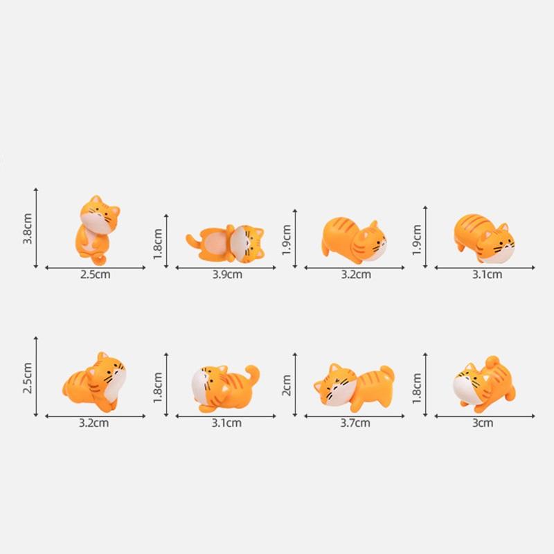 8Pcs Micro Landscape Kawaii Cats Desktop Car Central Control Small Cats Decor Miniatures Gift Home Garden Bonsai Decors