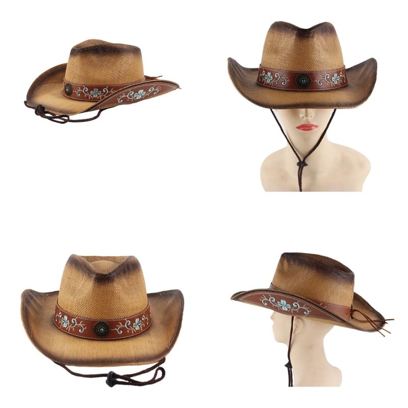 Stroh-Cowboyhut Bestickter Cowboyhut Überraschungsgeschenk für Freund