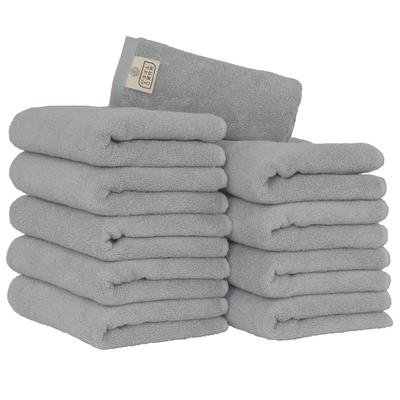 Towel Research Institute Spongy Touch #033 Face Towels, Medium Gray, 10 Pieces