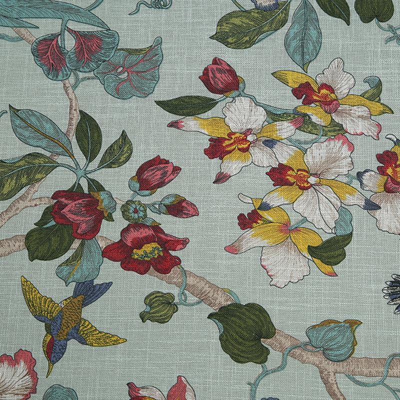 100cm*145cm Chinese Style Linen Fabric Flower And Bird Printed Imitation Cotton Linen Sofa Fabric Diy Cushion Cover Tablecloth