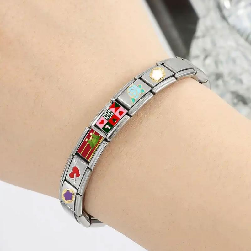 Bracelet Making Supplies Christmas Theme Beads Italian Charm Link Making Accessary Bracelet Module Suitable for Bracelet