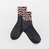 Retro Style Cotton Leopard Pattern Warm Socks Mid Tube Socks Autumn Winter Long Socks