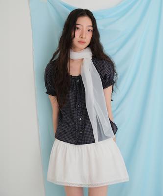 Moui Claire Capsleeve Blouse (Check)