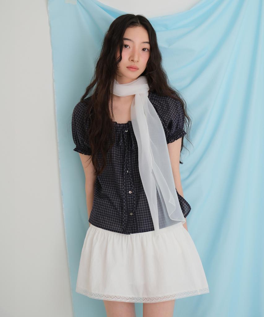 Moui Claire Capsleeve Blouse (Check)