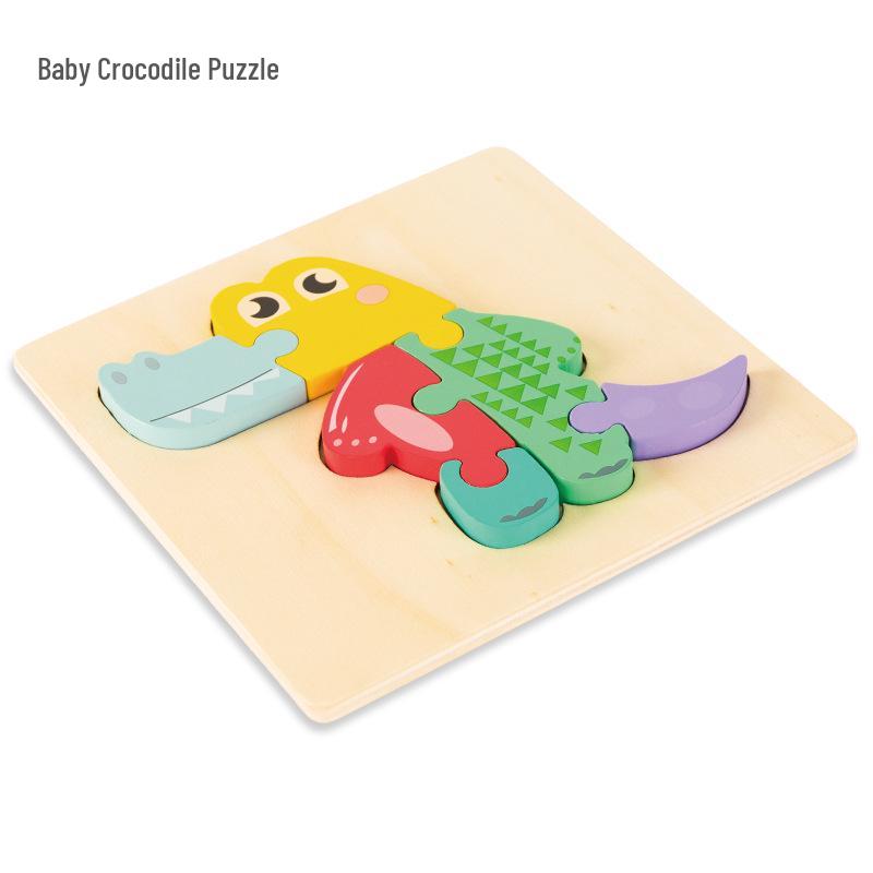 Wooden 3D Puzzle for Early Education: Infant & Toddler Intellectual Development, Hand-Eye Coordination Toy for 1-3 Year Old Boys & Girls