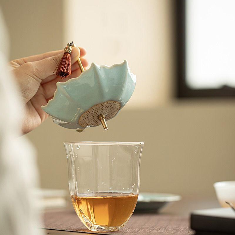 Tea Strainer Creative Handmade Rotating Umbrella Filter Tea Ceremony SetAnti Scalding Filter Small Ornament Tea Accessories Gift